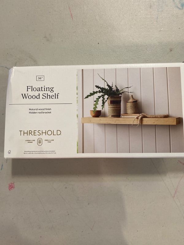 Photo 2 of 36" Floating Wood Shelf - Threshold™

