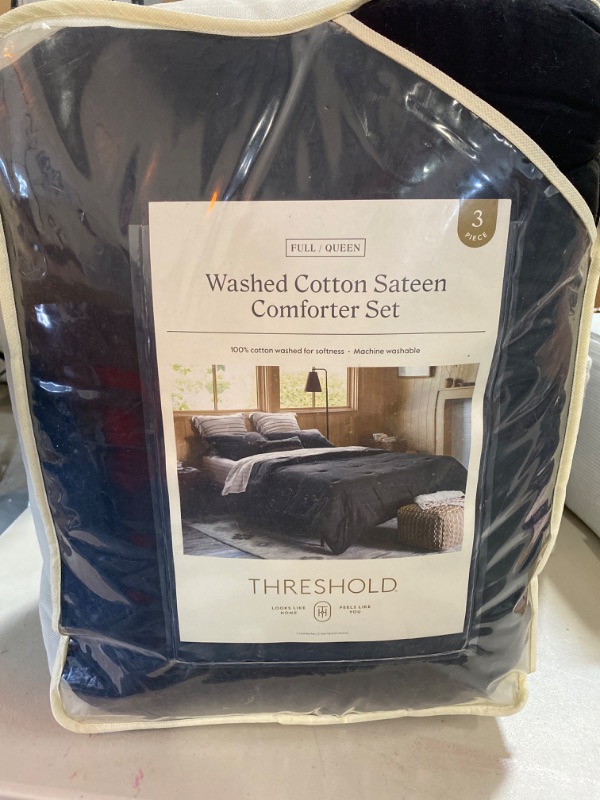 Photo 2 of Washed Cotton Sateen Comforter and Sham Set - Threshold™
