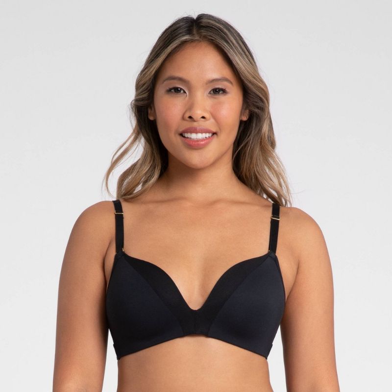 Photo 1 of All.You. LIVELY Women's All Day Deep V No Wire Bra - Jet Black 34A
