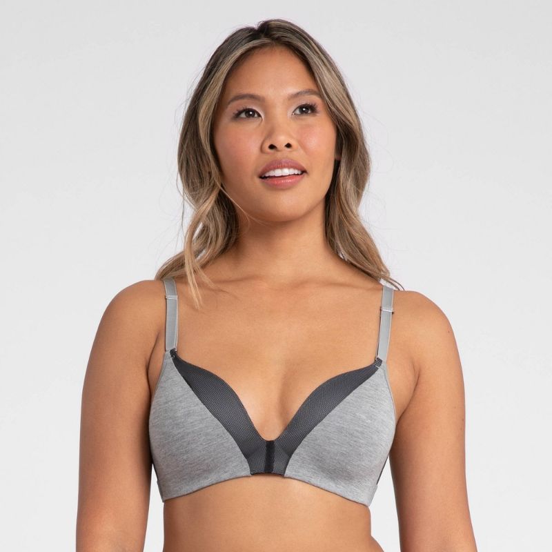 Photo 1 of All.You. LIVELY Women's All Day Deep V No Wire Bra - Heather Gray 34B
