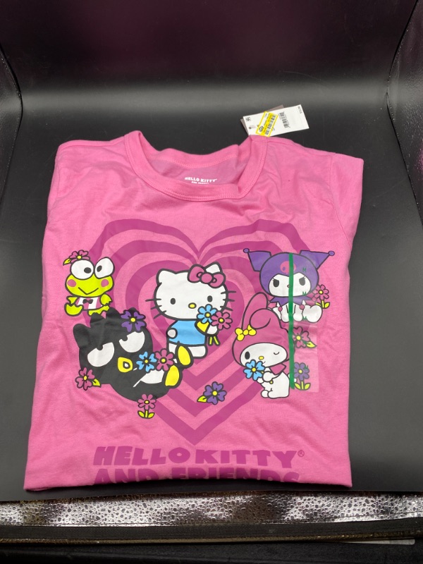 Photo 2 of Women's Hello Kitty and Friends Heart Short Sleeve Graphic T-Shirt - Pink- SIZE MEDIUM
