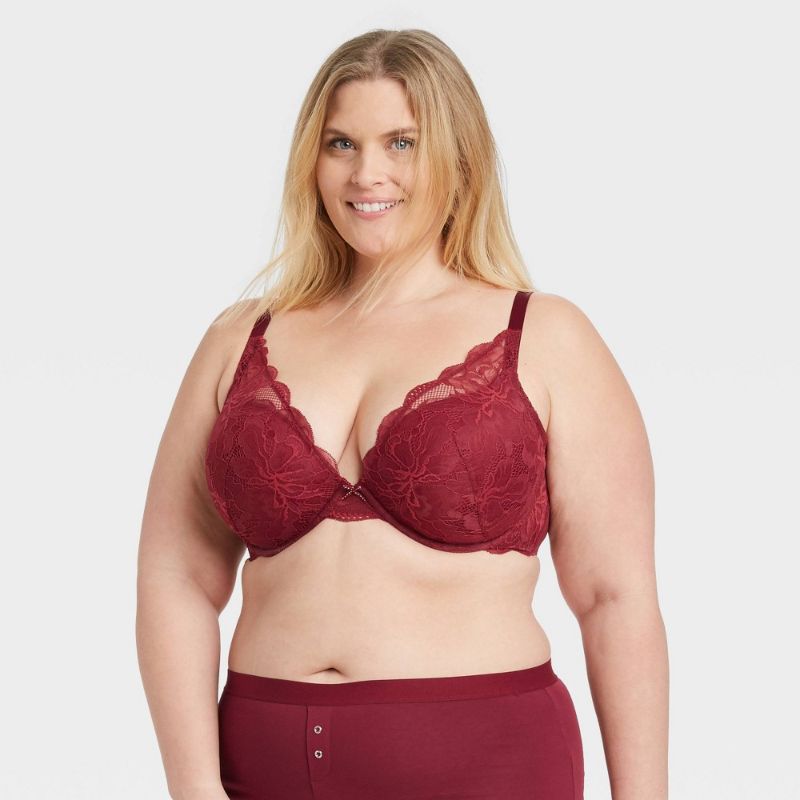 Photo 1 of Women's Plus Size Sublime Lace Plunge Push-up Bra - Auden™-42C
