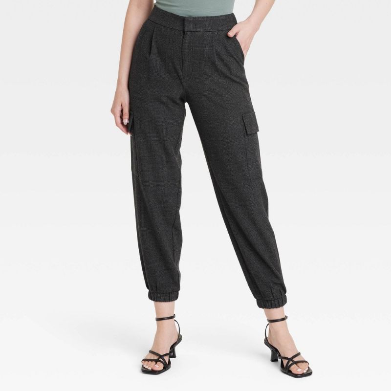 Photo 1 of Women's High-Rise Ankle Jogger Pants - a New Day™ Gray Plaid 16
