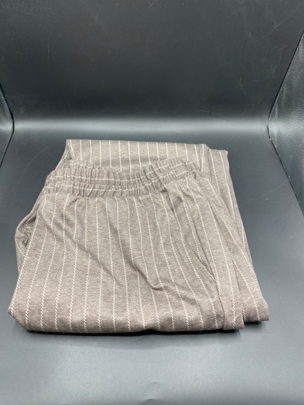 Photo 2 of Women's High-Rise Regular Fit Tapered Ankle Knit Pants - a New Day™ Taupe Pinstriped XL

