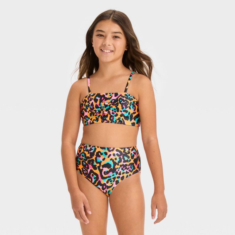 Photo 1 of Girls' 'Wild Summer' Cheetah Printed Bikini Set - Art Class™ L
