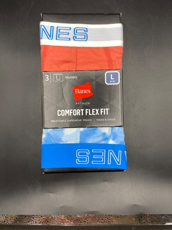 Photo 2 of Hanes Premium Men's Comfort Flex Fit Trunks 3pk - Blue/Red L
