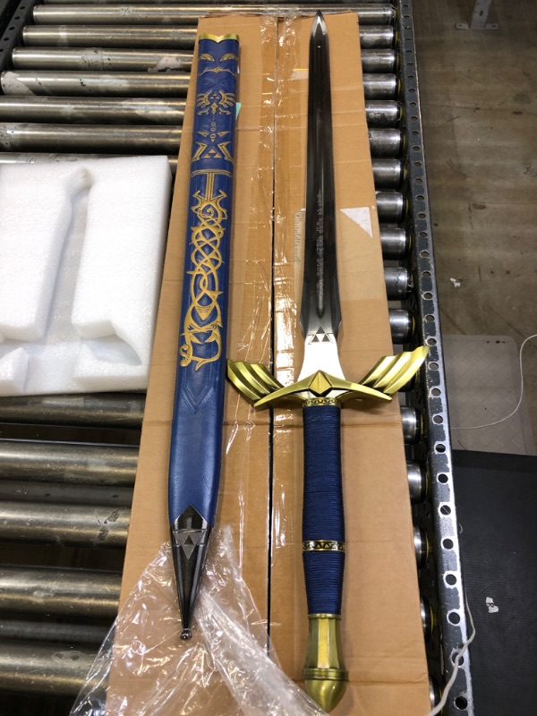 Photo 2 of ZKBWFLA Carbon Steel Legend of Zelda Link Master Swords Real Metal Excalibur for Collection and Cosplay Multiple Color Style Options A-Bule