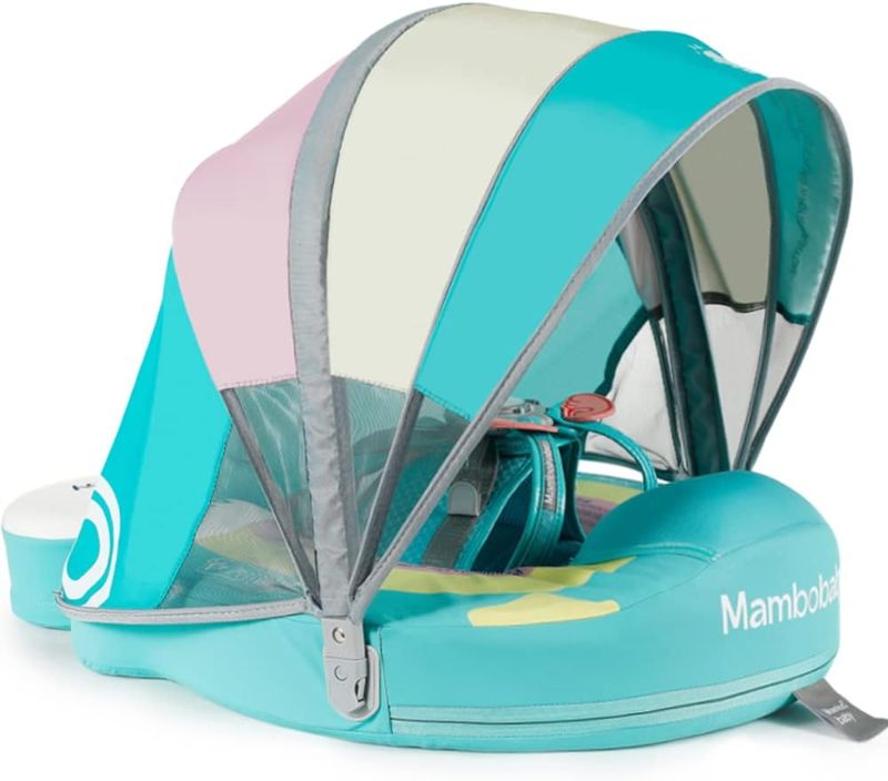 Photo 1 of Baby Pool Float Mambobaby Swim Float Non-Inflatable Baby Floats with Canopy for 3-24 Months Float for Infant Swim Ring