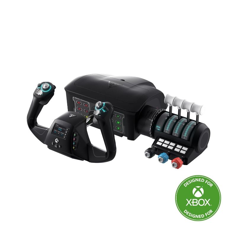 Photo 1 of Turtle Beach VelocityOne Flight Universal Control System - Xbox Series X & Xbox Series S, Xbox One & Windows 10 & 11 PCs with Yoke Handle, Throttle Quadrant, Trim Wheel & Rudder Controls
