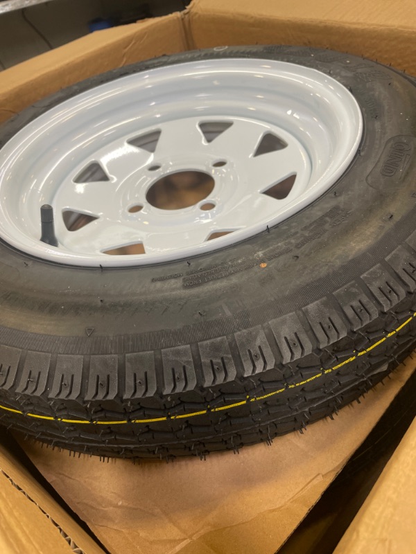 Photo 2 of 2 Pack 4.80-12 4.80x12 480-12 4.80-12 Trailer Tires with 12'' Rims, 4 Lug on 4'', Load Range C 6PR 480-12 4 Lug 4"