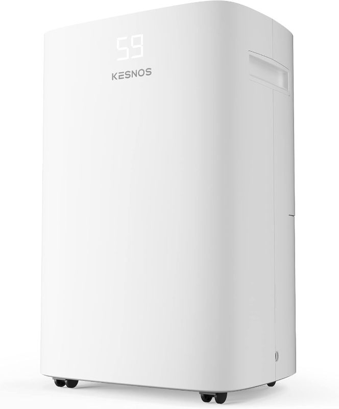Photo 1 of Kesnos 4500 Sq. Ft Dehumidifier for Home with Drain Hose -Ideal for Basements, Bedrooms, Bathrooms, Laundry Rooms -with Intelligent Control Panel, Front Display, 24 Hr Timer and 0.66 Gallon Water Tank
