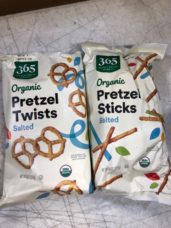 Photo 1 of 2Pack Exp date 03/2024---365 by Whole Foods Market, Organic Mini Pretzel , 8 Ounce Salted 8 Ounce (Pack of 2)