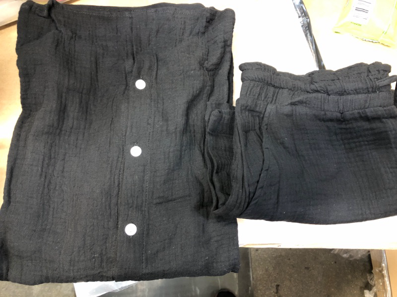 Photo 1 of 2pcs---Womens  Shirts and Shorts Black small 