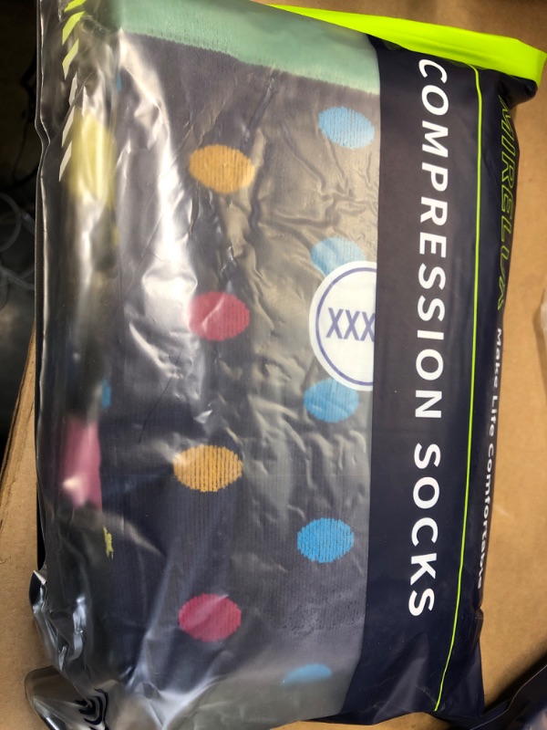 Photo 1 of 4XL---3 Pairs Plus Size Compression Socks for Women Men Wide Calf 20-30mmHg Extra Large Knee High Socks Support for Nurses Medical Pregnant Travel Circulation 