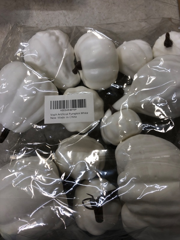 Photo 2 of 
Artificial White Pumpkins Bulk Faux Harvest Pumpkins for Fall Wedding Thanksgiving Halloween Seasonal Holiday Tabletop Decoration Centerpiece 12 Pcs...