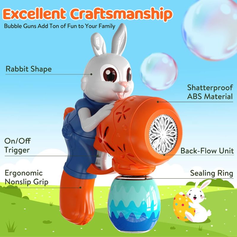 Photo 1 of Bubble Machine for Kids,Automatic Bubble Blower with 10 Bubble Solutions,Outdoor Toys Easter Baskets Stuffers Gift for Age 3 4 5 6 7 8 Years Old Boys Girls