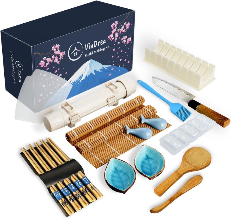 Photo 1 of 
VinDrea Sushi Making Kit For Beginners - Bazooka Roller Kits - Bamboo Rolling Tools - Easy DIY Sushi Maker Set - A Fun Way To Make Your Own Sushi At Home -...