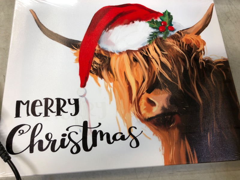 Photo 2 of 
YPY Highland Cow Canvas Wall Art: Merry Christmas Cow Decorations for Home - Red Hat Cow Picture Farmhouse Decor Cute Farm Animal Print Framed Poster for...
Size:12"X15"