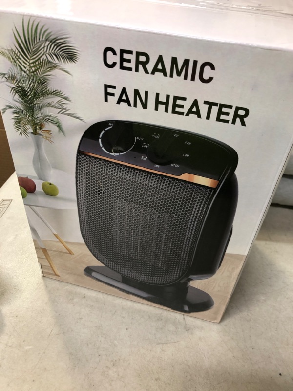 Photo 2 of 
Portable Space Heater, 1500W Fast Heating Ceramic Heater, 120° Oscillating Electric Heater with Adjustable Thermostat, Tip-over & Overheating Protection...