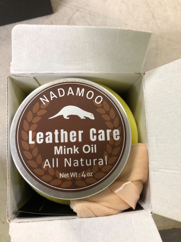 Photo 2 of NADAMOO Dark Brown Leather Recoloring Balm with Mink Oil Leather Conditioner, Leather Repair Kits for Couches, Restoration Cream Scratch Repair Leather Dye for Vinyl Furniture Car Seat, Sofa, Shoes