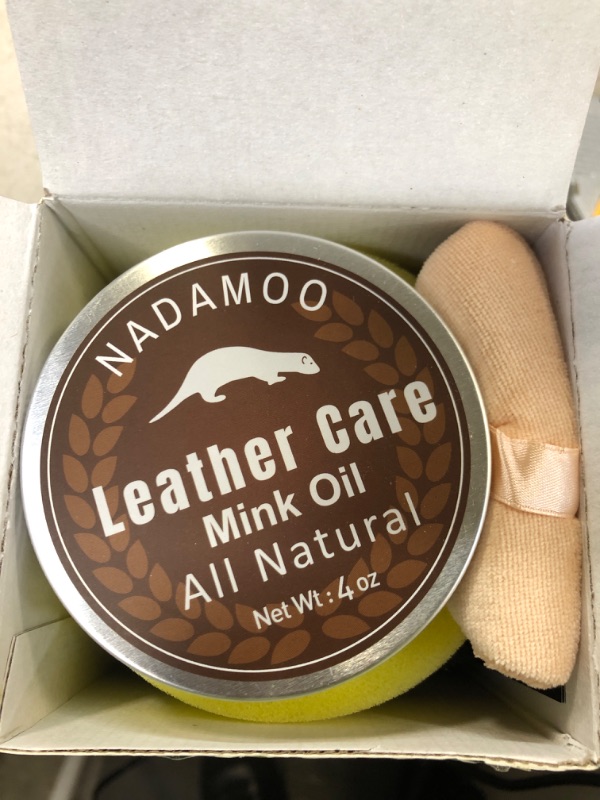 Photo 2 of NADAMOO Dark Brown Leather Recoloring Balm with Mink Oil Leather Conditioner, Leather Repair Kits for Couches, Restoration Cream Scratch Repair Leather Dye for Vinyl Furniture Car Seat, Sofa, Shoes