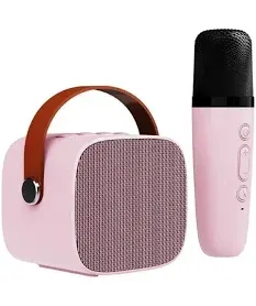 Photo 1 of Portable Karaoke Machine for Kids, Bluetooth 5.3 Karaoke Speaker with 1 Wireless Mics, Rechargeable/Colorful LED Lights/Magic Sound, Surprise Gift for Boys Girls Family Home Party Birthday, Pink