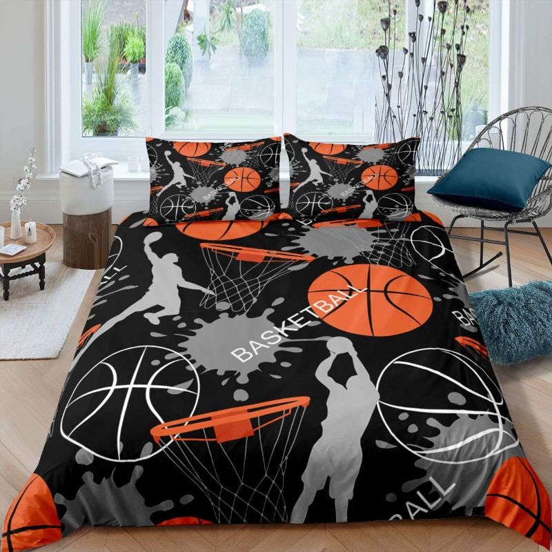 Photo 2 of 
Feelyou Kids Basketball Bedding Set Cool Sport Theme Comforter Cover Set for Boys Teens 1 Duvet Cover with 1 Pillowcase Twin Size