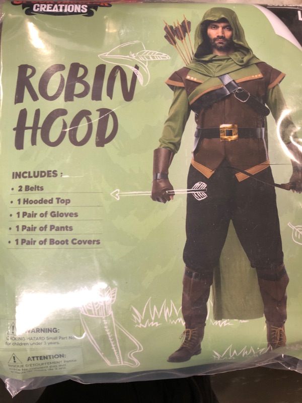 Photo 2 of Renaissance Robin Hood Deluxe Men Costume Set for Halloween Dress Up Party Large