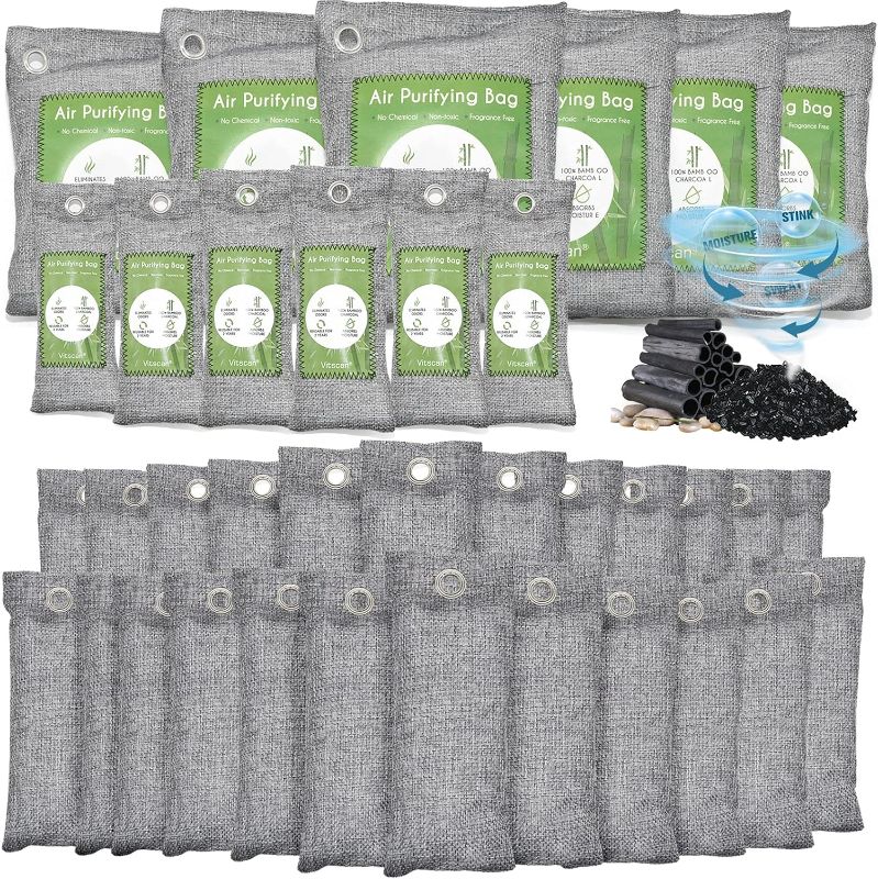 Photo 1 of 36 Pack Bamboo Charcoal Air Purifying Bag, Activated Charcoal Bags Odor Absorber, Moisture Absorber, Natural Car Air Freshener, Shoe Deodorizer, Odor Eliminators For Home, Pet, Closet