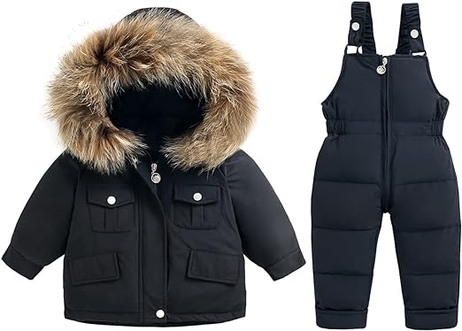 Photo 1 of Baby Boys Girls Snowsuit Winter Jackets Coat with Pants Windproof Snow Suit LARGE, BLUE