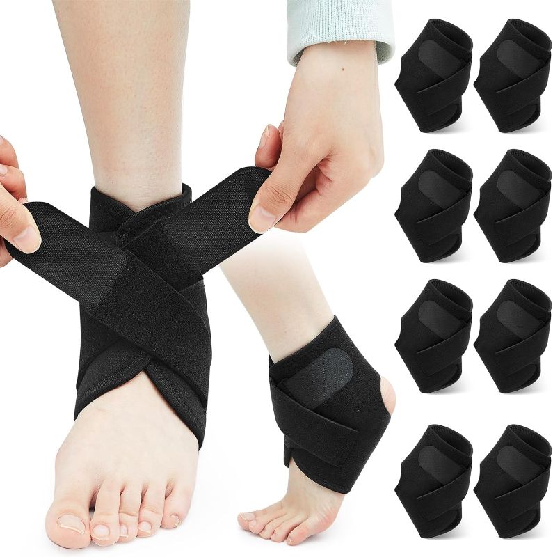 Photo 1 of 10 Pcs Ankle Support Brace Adjustable Wrap Ankle Sleeve for Sprained Ankle Breathable Ankle Stabilizer Brace for Women and Men Open Heel Foot Ankle Braces Adjustable Straps for Sprained Ankle