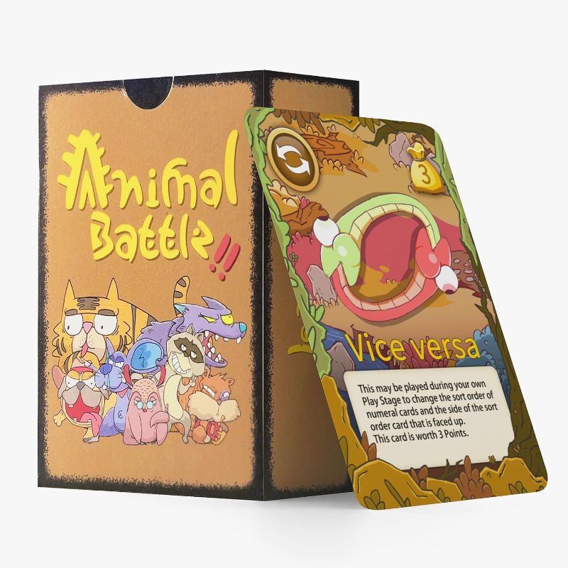 Photo 1 of Animal Battle Party Card Games For Family Game Night - Best Gift For Adults, Teens & Kids And Fans Of Family Games , Board Games And Card games - Easy Fun Family Party Games - 2-8 Players - Age 7