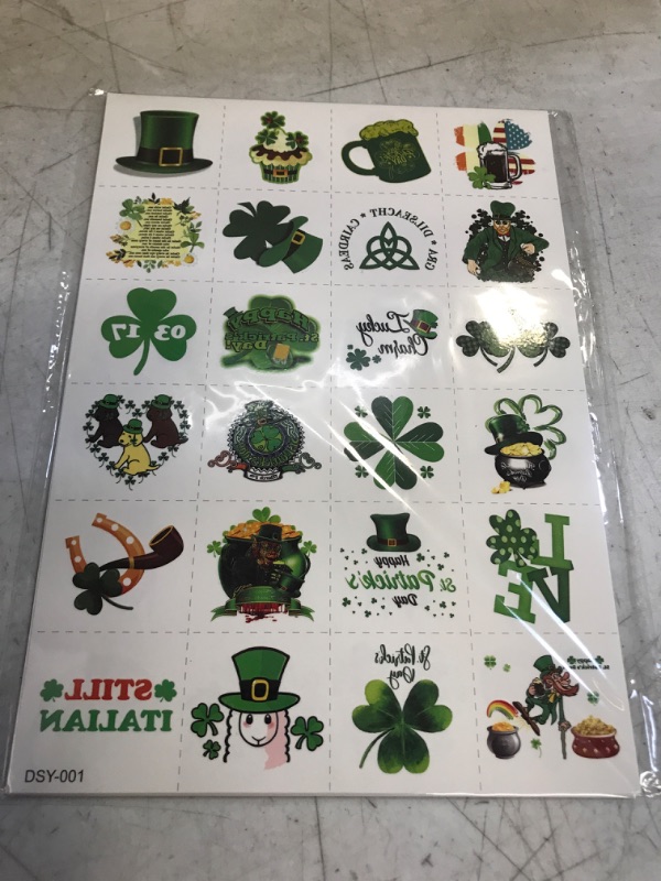 Photo 2 of Zomme 192 PCS Unique Design St Patricks Day Tattoos, Include Shamrock Tattoos, Green Temporary Tattoos and St. Patrick's Day Tattoos Stickers, Lucky Clover Temporary Tattoos for Party Favors Accessories or Irish Party