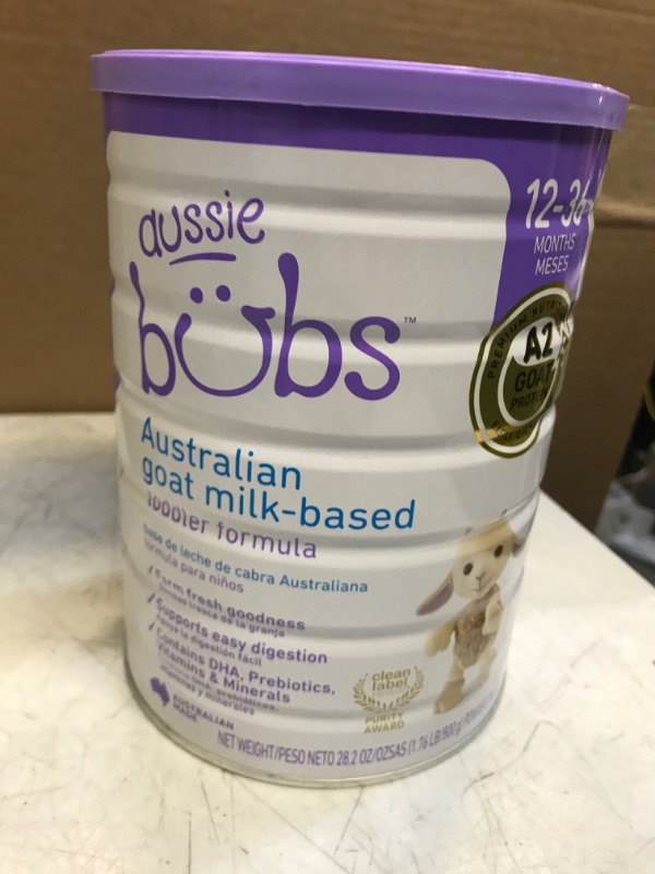 Photo 2 of Best by 07/2024---Aussie Bubs Australian Goat Milk-Based Toddler Formula, For Kids 12-36 months, Made with Fresh Goat Milk, 28.2 oz