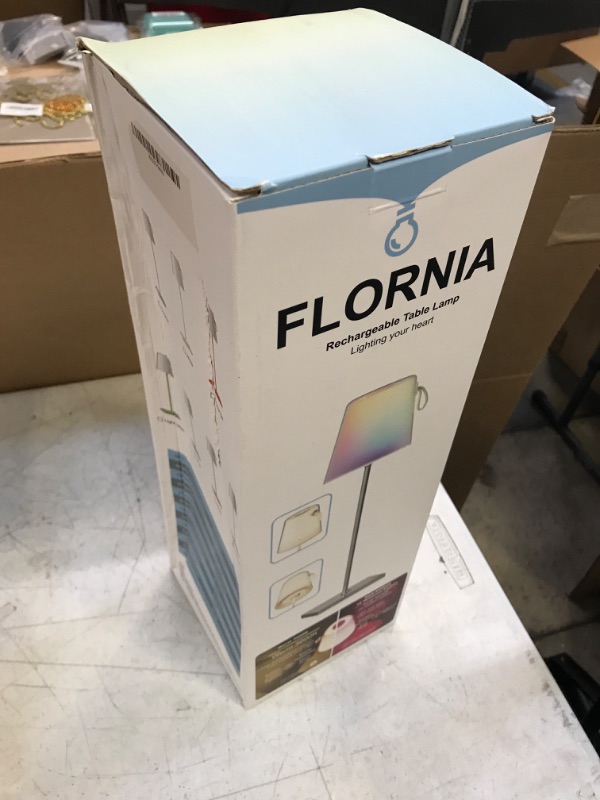 Photo 2 of FLORNIA RGB Cordless Table Lamp, Rechargeable Battery Operated Table Light, Portable LED Desk Lamp, 1600 Colors & Adjustable Brightness Night Lamp for Outside/Patio/Restaurant/Home (IP44)