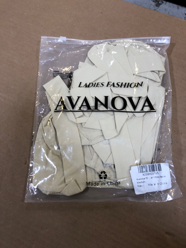 Photo 2 of Avanova Women's Bustier Top Square Neck Tank Sleeveless Crop Tanks Asymmetrical Tops White 020 Medium