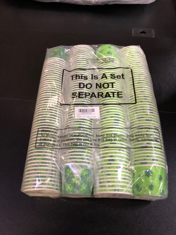 Photo 2 of 200 Pack St. Patrick's Day Paper Snack Bowls Disposable 5oz Ice Cream Cups Irish Shamrock Paper Cups Dessert Sundae Yogurt Container St Patrick's Party Supplies for Hot Cold Food Treat