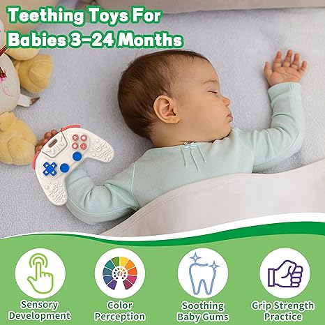 Photo 1 of 1Piece Bestbase Silicone Baby Toys Teething Toys for Babies 0-6 6-12 Months, Gamepad Remote Control Shape Baby Teething Toys, Soft-Textured Christmas Gifts Baby Stocking Stuffers Sensory Toys for Boy Girl