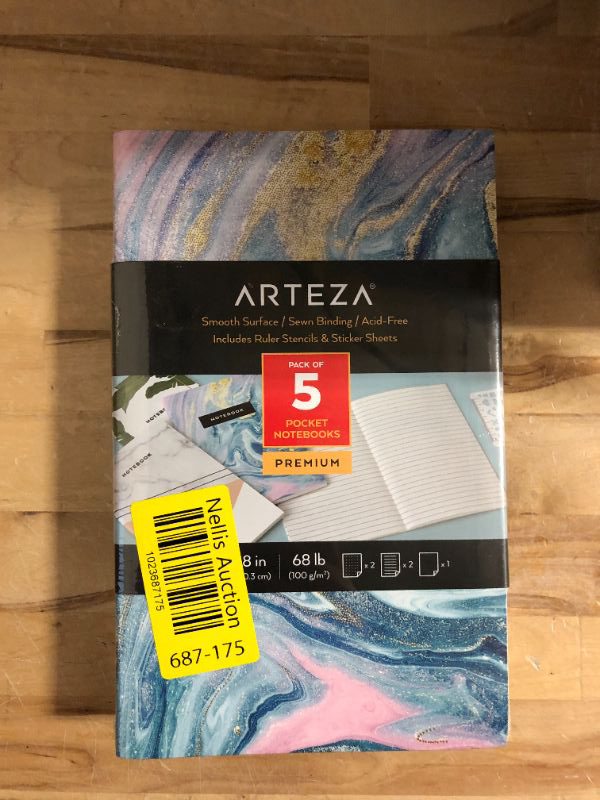 Photo 2 of ARTEZA Small Pocket Notebook Set, 5 Pcs, 5 x 8 inches *NOTEBOOK SET ONLY*