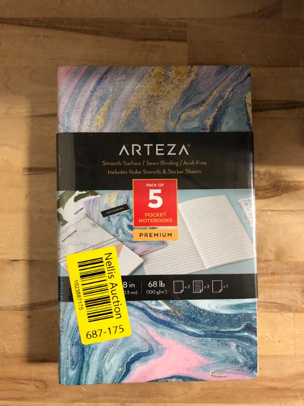 Photo 2 of ARTEZA Small Pocket Notebook Set, 5 Pcs, 5 x 8 inches Disposable Fountain Pens, Set of 12, Art Supplies for Sketching, Journaling, and Doodling