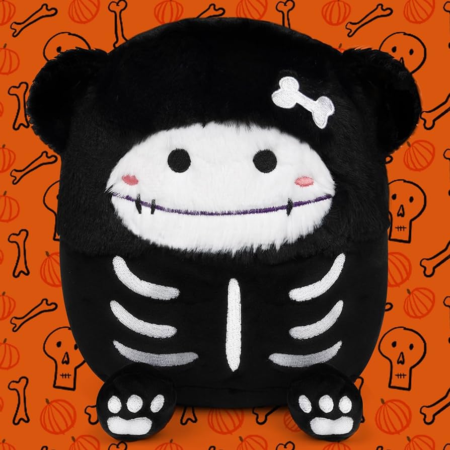 Photo 1 of CAGRIKUELI Halloween Plush Cute Halloween Stuffed Animals Toy for Kids, Kawaii Skull Plush Stuffed Doll for Boys Girls (Skull)