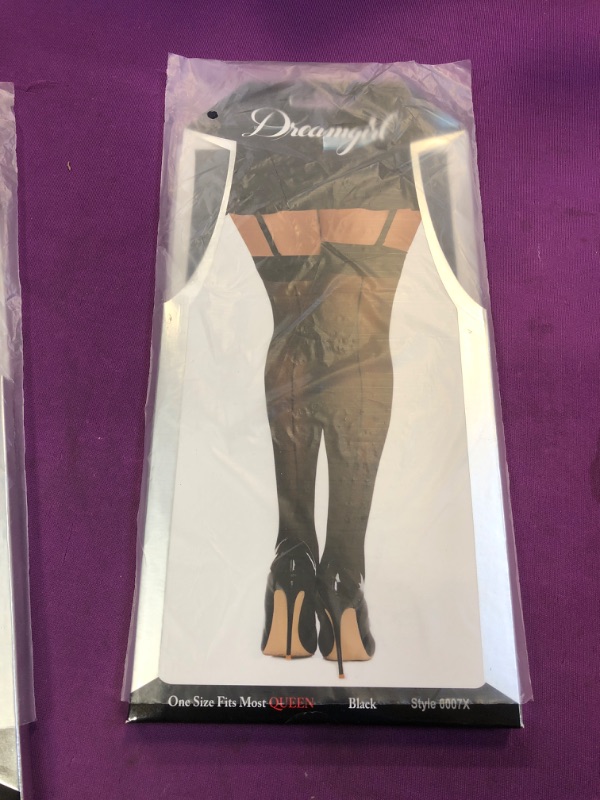 Photo 2 of Dreamgirl Thigh High Stockings With Back Seam 0007X Black