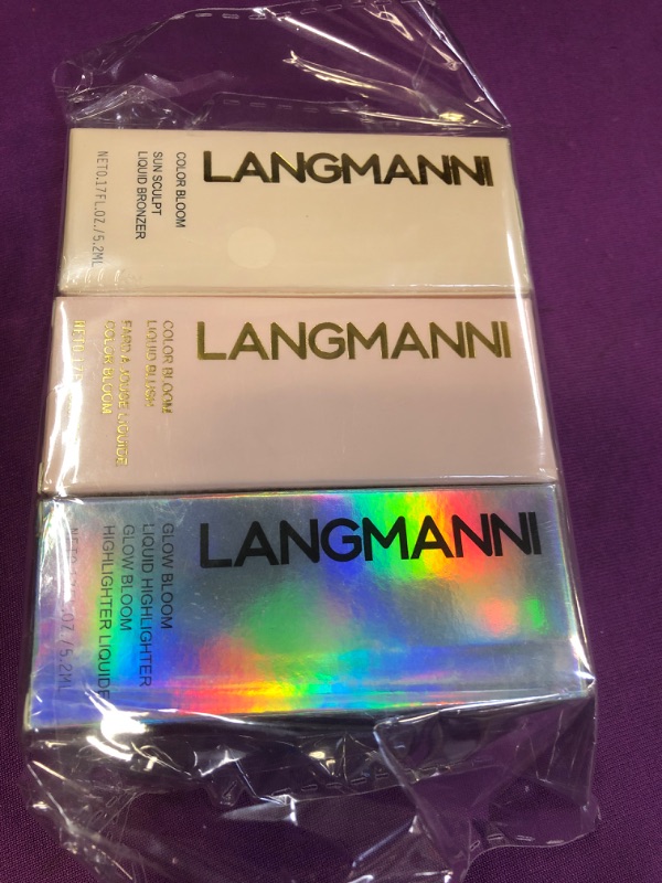 Photo 3 of LANGMANNI Soft Liquid Blush Makeup,Cream Blush For Cheeks.Long-Lasting,Waterproof And Velvet Texture Natural Glossy Liquid Blush For All Skin. (Blush#01+Contour#101+Highlighter#H1)