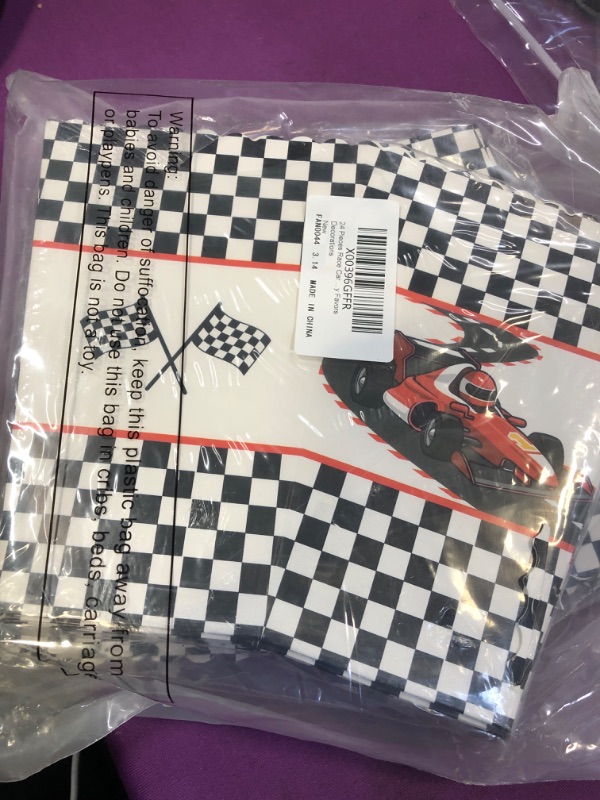 Photo 2 of 24 Pieces Race Car Popcorn Treat Boxes Racing Car Birthday Party Supplies Checkered Black and White Party Popcorn Box Party Popcorn Bucket Bowl Race Car Birthday Party Favors Decorations