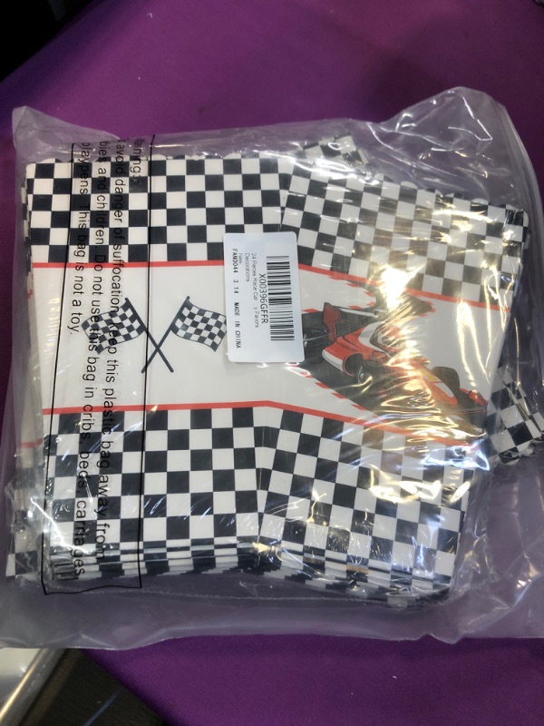 Photo 2 of 24 Pieces Race Car Popcorn Treat Boxes Racing Car Birthday Party Supplies Checkered Black and White Party Popcorn Box Party Popcorn Bucket Bowl Race Car Birthday Party Favors Decorations