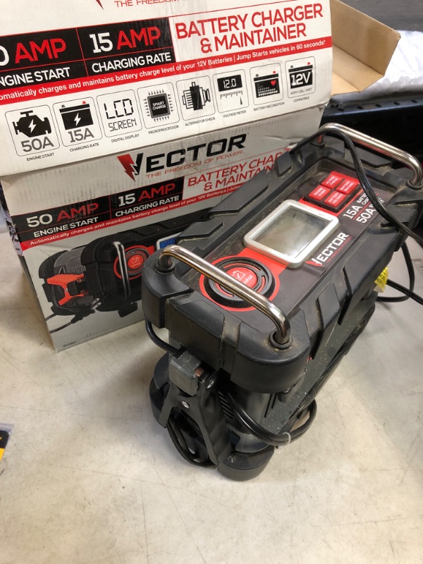 Photo 3 of Vector 15 Amp Automatic 12V Battery Charger with 50 Amp Engine Start and Alternator Check