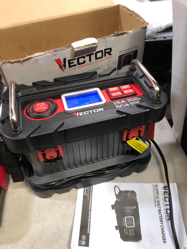Photo 3 of Vector 15 Amp Automatic 12V Battery Charger with 50 Amp Engine Start and Alternator Check