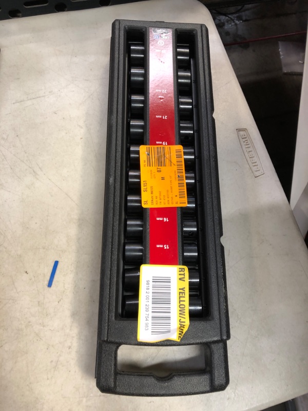 Photo 1 of 1/2 in. Drive Impact Socket Set, Metric in Blow Molded Case (11-Piece)