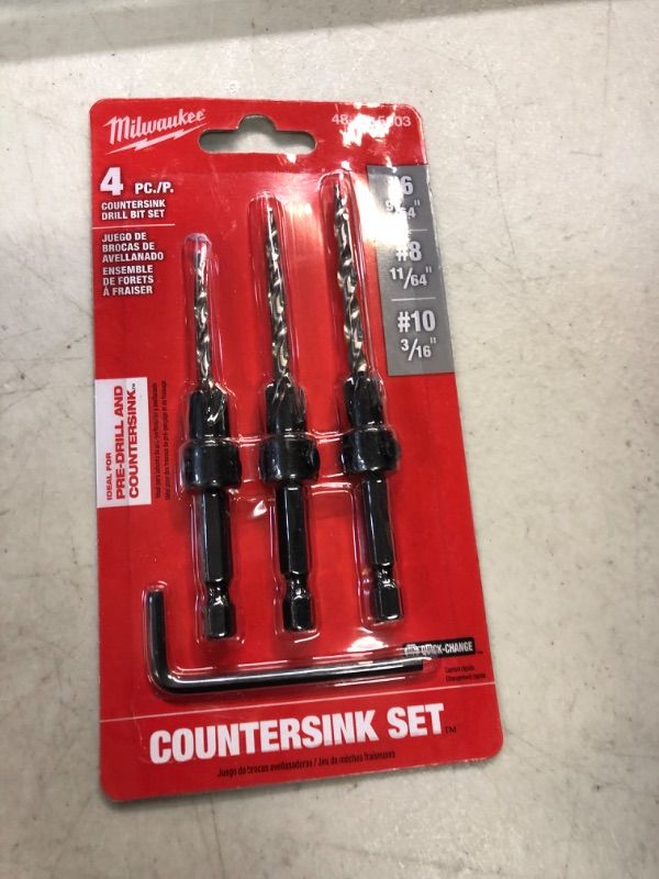 Photo 2 of #6/#8/#10 Wood Countersink Drill Bit Set (3-Piece)