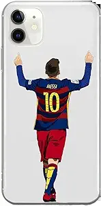 Photo 1 of HESTAY for iPhone 14 Plus Case Soccer Player for iPhone 14 Plus Soft TPU Clear Silicone Fit Protective Phone Case Cover (14 Plus)